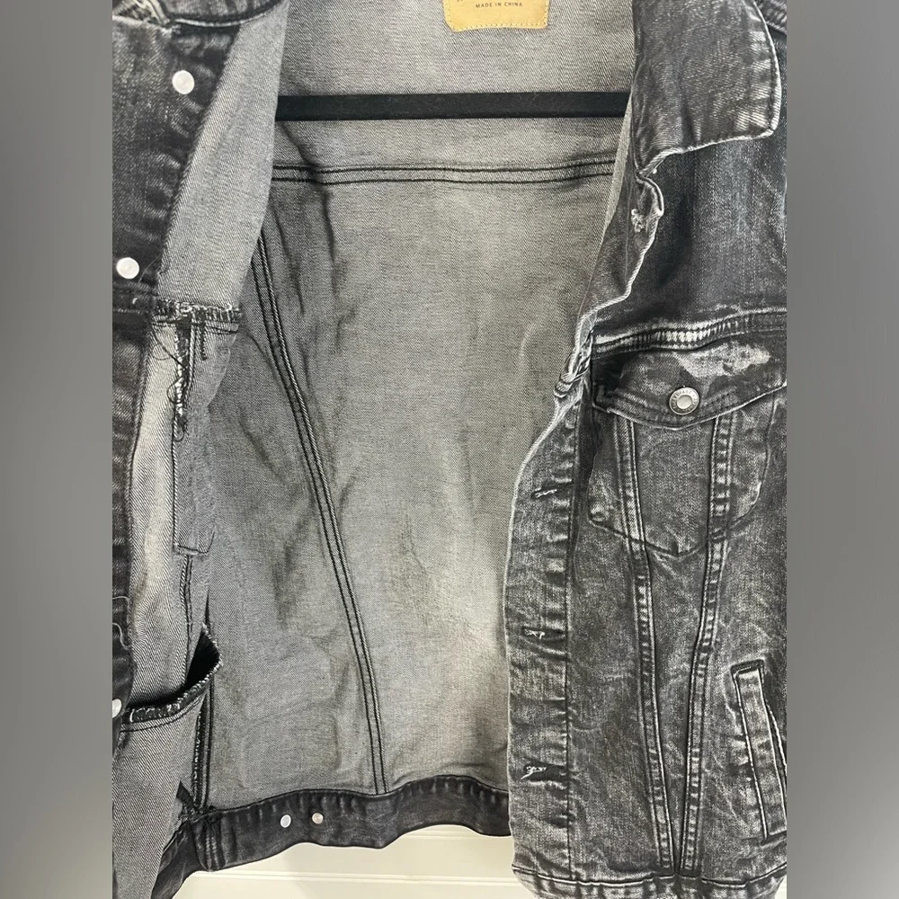 Altra Black Denim Graphic Long Sleeve Patch “Stay Out There” Jacket S Women’s - Picture 3 of 12